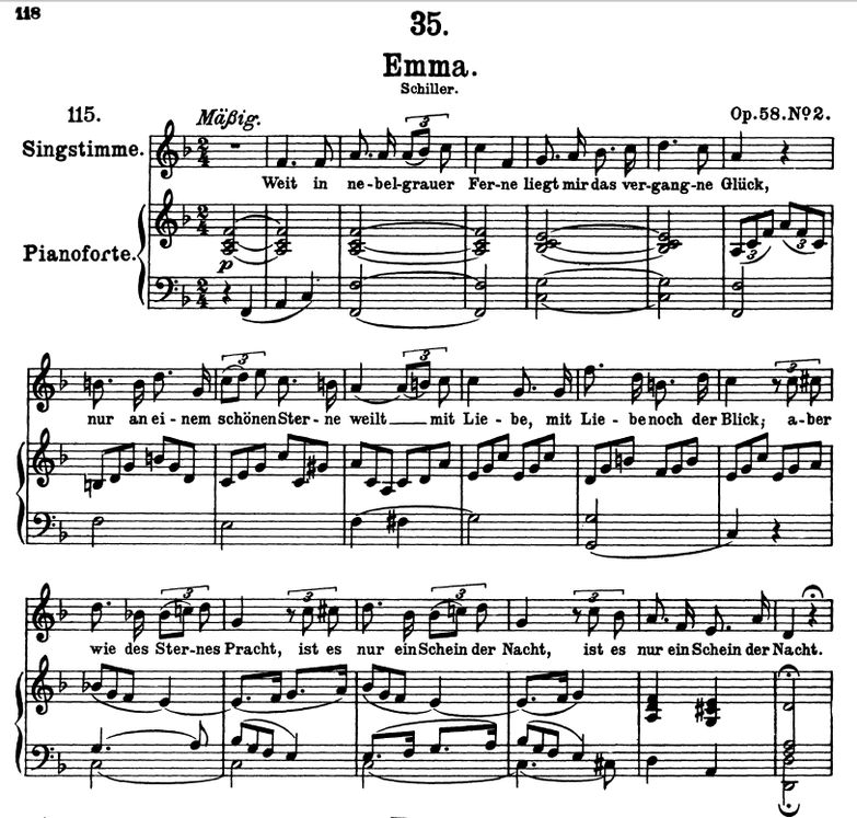 An Emma D.193, F Dur, F. Schubert. Band I. Peters ...
