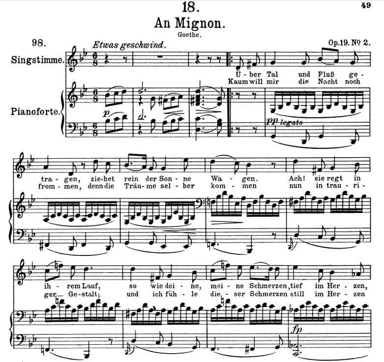 An Mignon D.161, G Moll, F. Schubert. Band II. Pet...