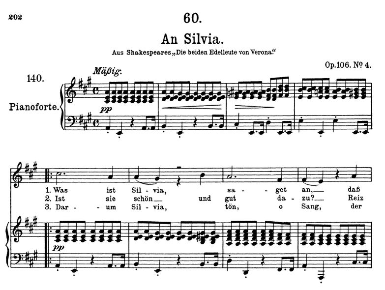 An Silvia D.891, A Dur, F. Schubert. Band I. Peter...