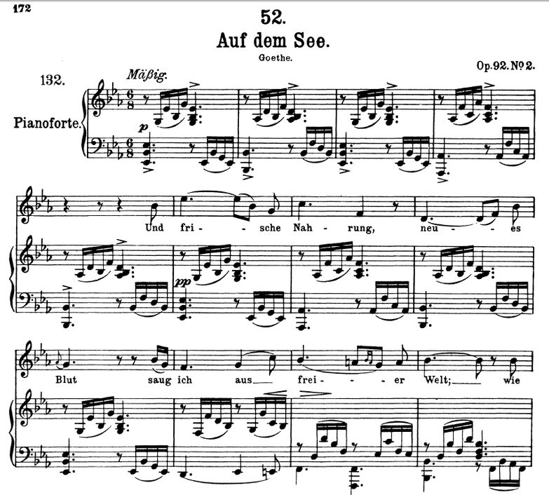 Auf dem See D.543, Es-Dur, F. Schubert. Band I. Pe...