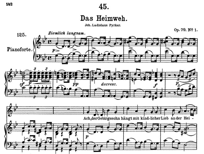 Das Heimweh D.851 g-moll, F. Schubert. Band I. Pet...