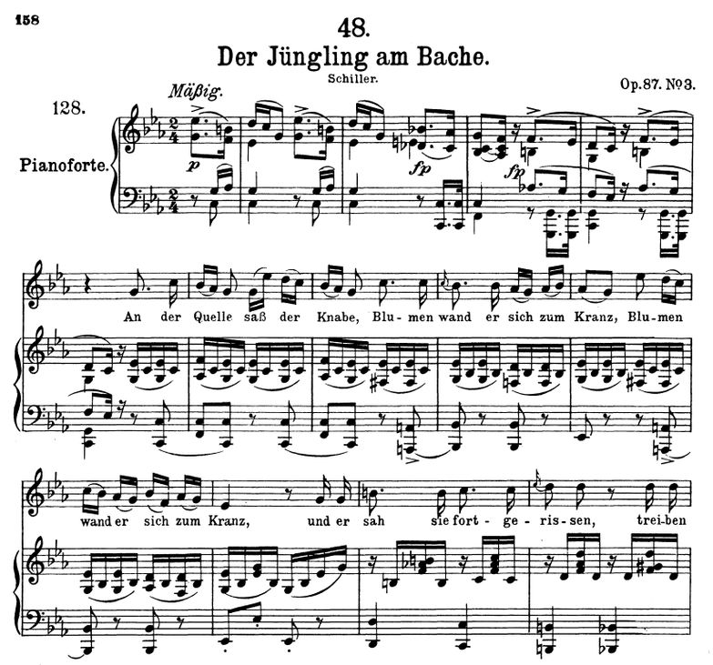 Der Jüngling am Bache D.638 c-moll, F. Schubert. B...