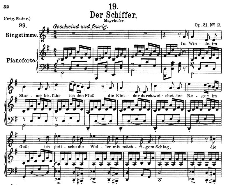 Der Schiffer D.536 G Dur, F. Schubert. Band I. Pet...