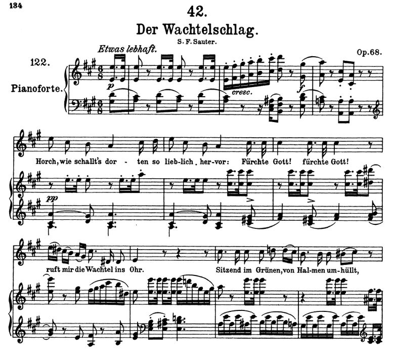 Der Wachtelschlag D.742 A Dur, F. Schubert. Band I...