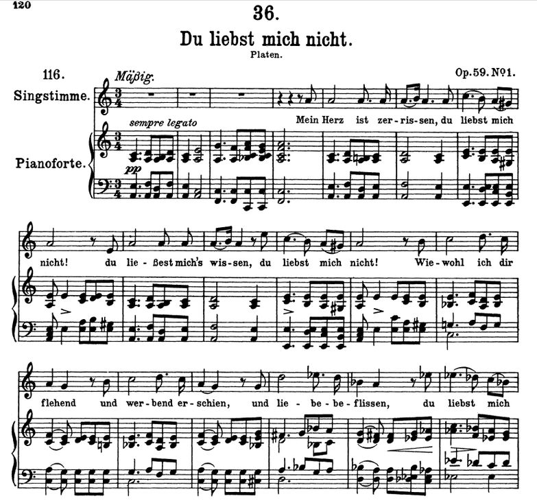 Du liebst mich nicht D.756 a-moll, F. Schubert. Ba...