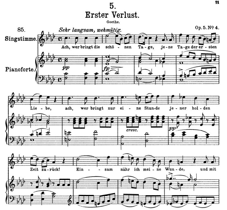 Erster verlust D.226 F Moll, F. Schubert. Band I. ...