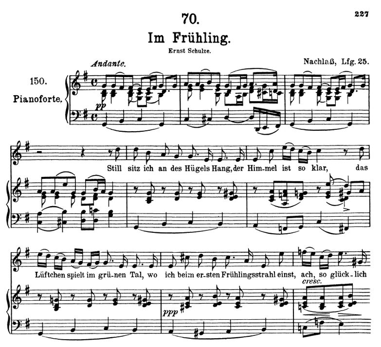 Im Frühling D.882 G Dur, F. Schubert. Band I. Pete...