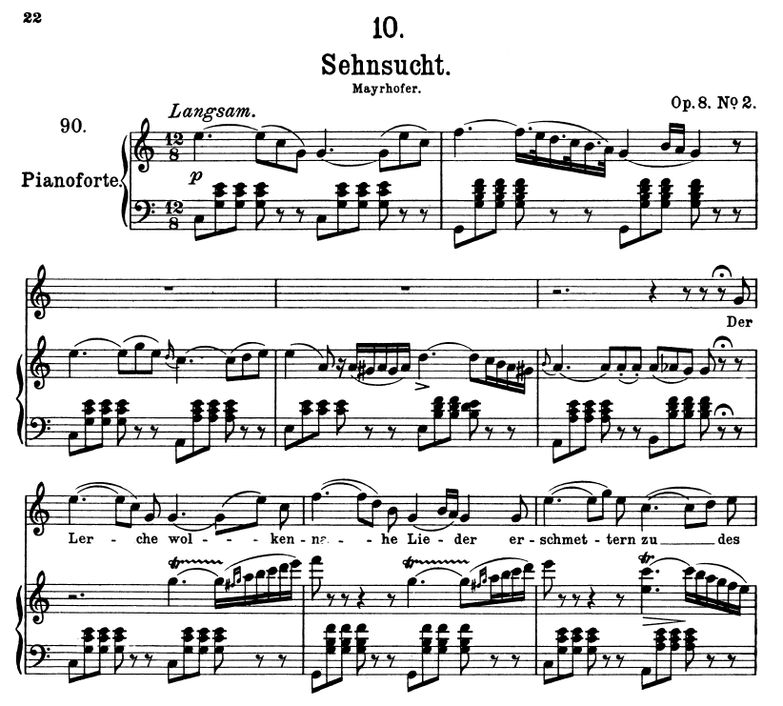 Sehnsucht D.516, "Der lerche Wolken", C-Dur, F. Sc...