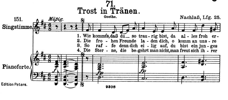 Trost in tränen D.120 D-Dur, F. Schubert. Band II....
