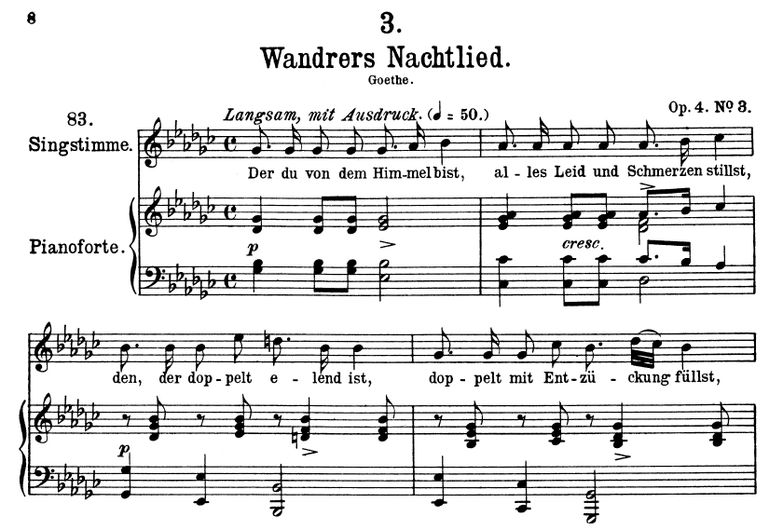 Wanderers nachtlied I, D.224, "Der du von dem Himm...