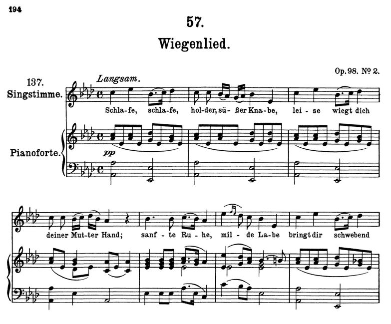 Wiegenlied D.498 "Schlafe, schlafe", As-Dur, F. Sc...