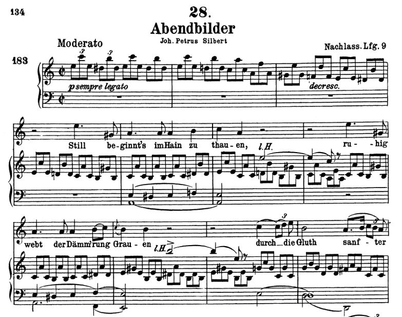 Abendbilder D.650, A Moll, F. Schubert. Band I. Pe...