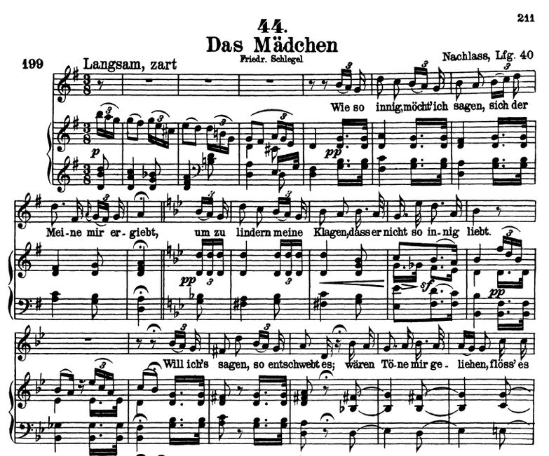 Das Mädchen D652 G Dur, F. Schubert. Band III. Pet...