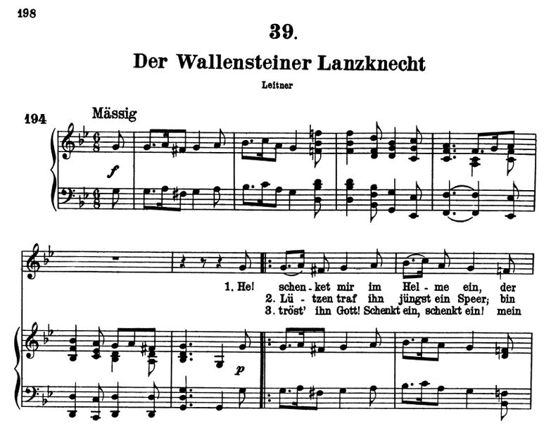Der wallensteiner Lanzknecht D.931 G Moll, F. Schu...