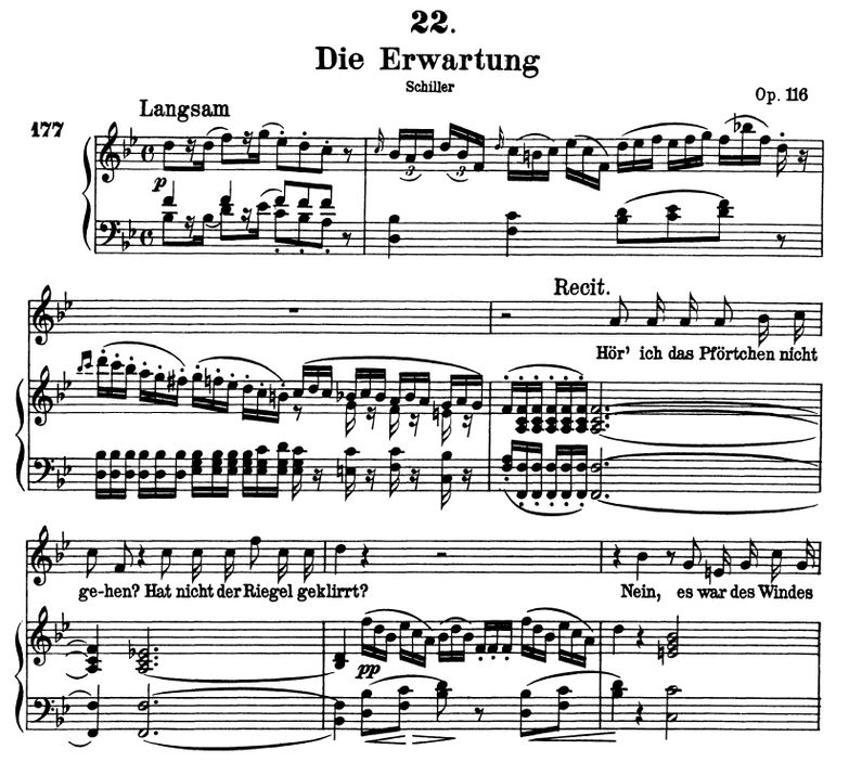 Die Erwartung D.159 B Dur, F. Schubert. Band III. ...