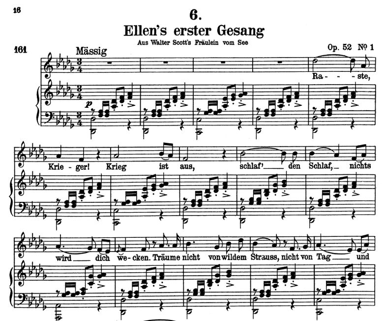 Ellen's Gesang I, D.838  Des-Dur, F. Schubert. Ban...