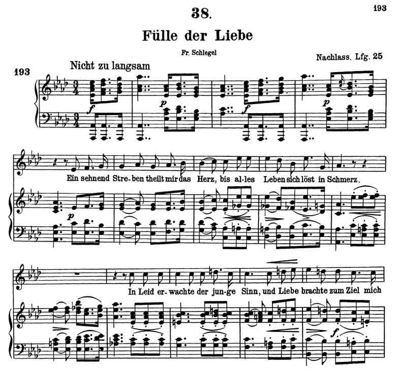 Fülle der Liebe D.854 As-Dur, F. Schubert. Band II...