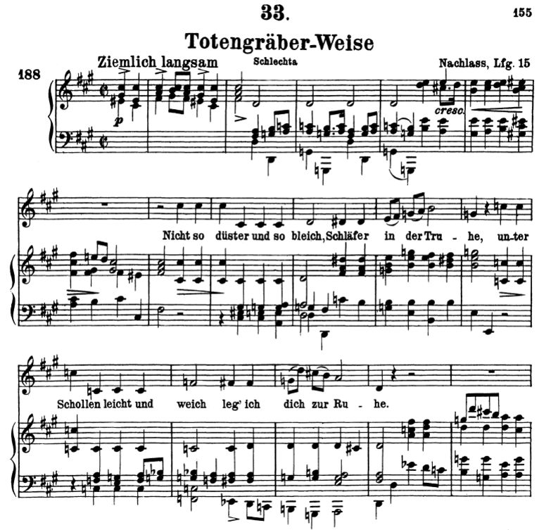 Todengräberweise D.869, fis-moll, F. Schubert. Ban...