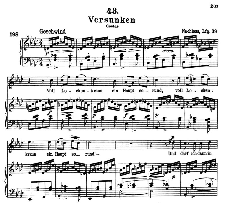 Versunken D.715, As-Dur, F. Schubert. Band III. Pe...