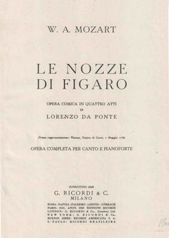 Le nozze d Figaro (The Marriage of Figaro), Ed. Ri...