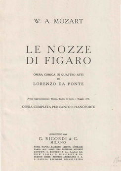 Le Nozze di Figaro (The Marriage of Figaro), Ricor...