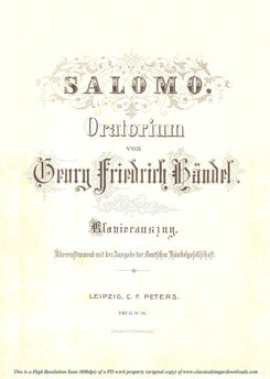 G.F.Haendel: Solomon, HWV 67. Vocal Score (G.Gervi...