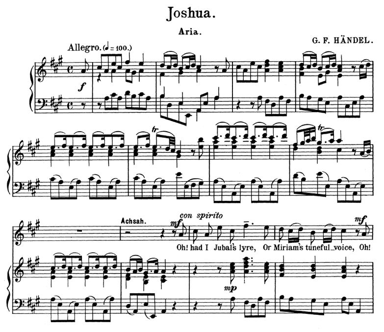 Oh! had I Jubal's lyre. Aria for Soprano. G.F.Haen...