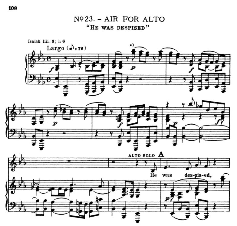 He was despised. Aria for Alto/Countertenor. G.F.H...