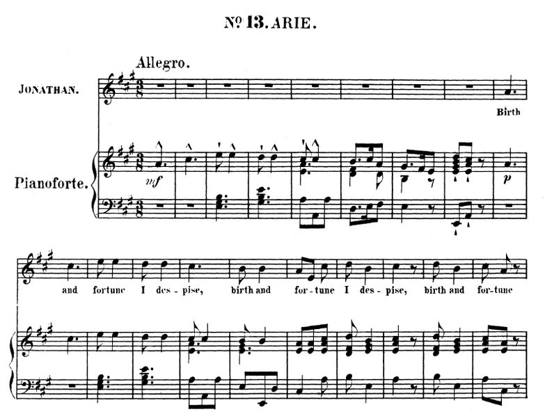 Birth and fortune I despise. Aria for Tenor (Jonat...