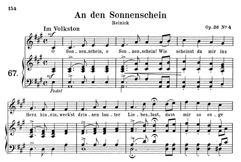 An den Sonnenschein Op.36 No.4, A-Dur,  R. Schuman...