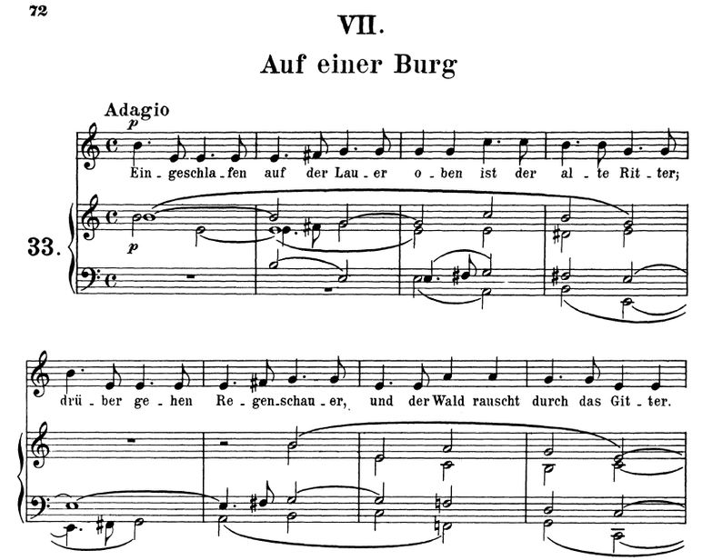 Auf einer Burg Op 39 No.7, e-moll, R. Schumann. Ba...