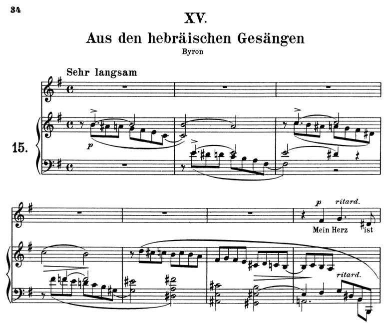 Aus den Hebräischen Gesängen Op.25 No.13, e-moll, ...