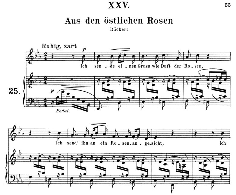 Aus den östlichen Rosen Op. 25 No. 25, Es-Dur, R. ...
