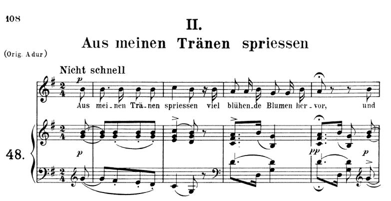 Aus meinen Trânen spriessen Op.48 No.2,  G-Dur, R....