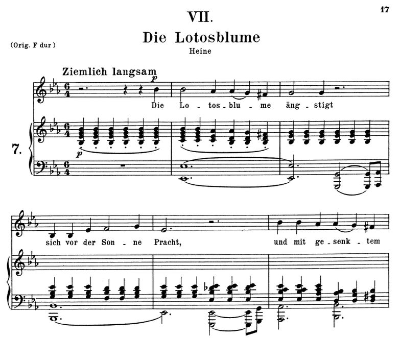 Die Lotosblume, Op.25 No.7, Es-Dur, R. Schumann. B...