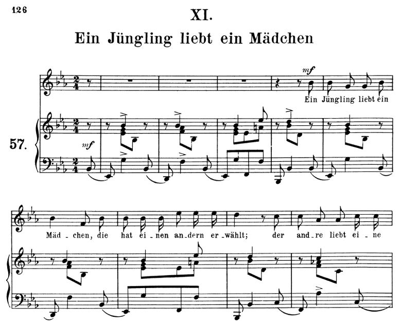 Ein Jüngling liebt ein Mädchen Op.48 No.11 , Es-Du...