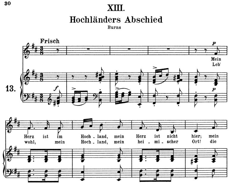 Hochländers Abschied Op 25 No.13, h-moll, R.Schuma...