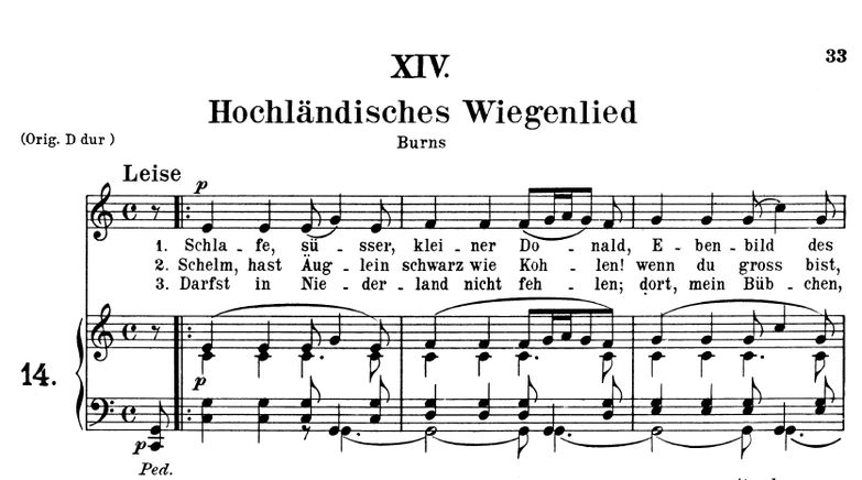 Hochländisches Wiegenlied Op 25 No.14, C-Dur, R.Sc...