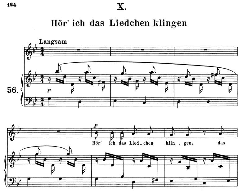 Hör' ich das Liedchen klingeln Op 48 No.10, G-moll...