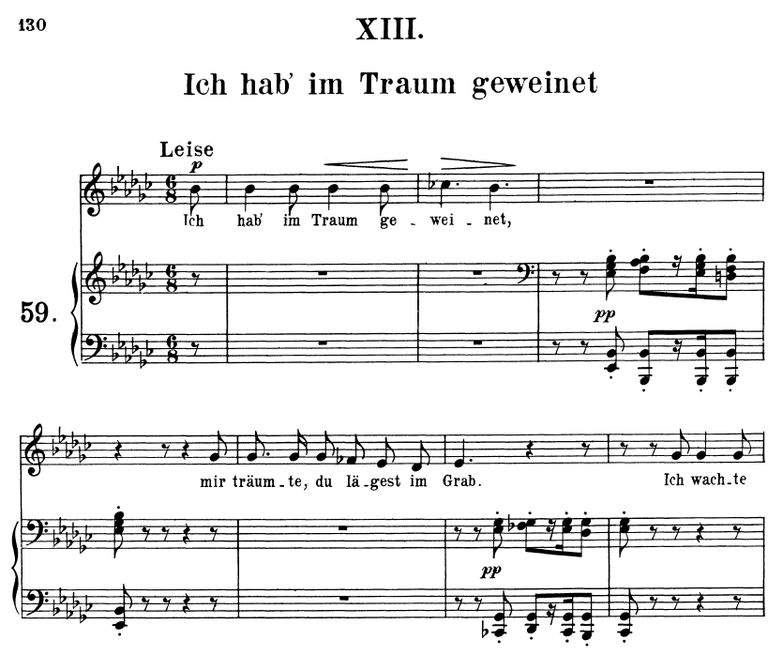 Ich hab' im Traum geweinet Op.48 No.13, Es-moll,  ...