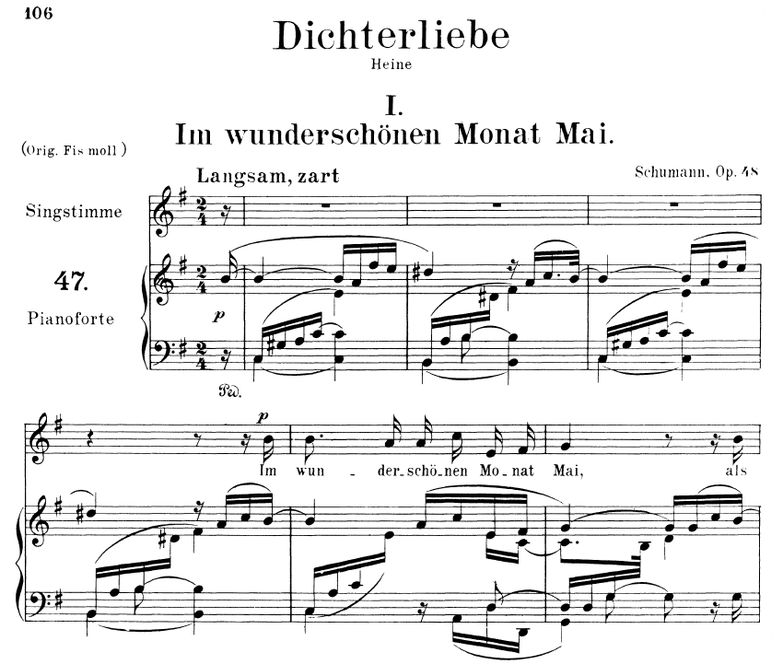 Im wunderschönen Monat Mai Op.48 No.1, e-moll, R. ...