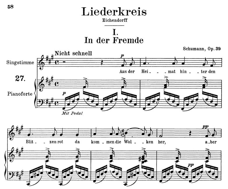 In der Fremde Op.39 No.1, fis-moll, R.Schumann (Li...