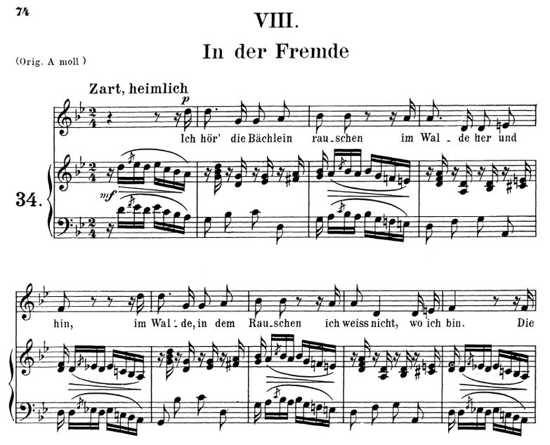 In der Fremde Op 39 No.8, g-moll, R.Schumann (Lied...