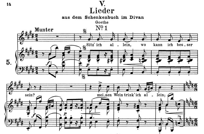 Lied I aus dem schenkenbuch im Divan Op.25 No.5, E...