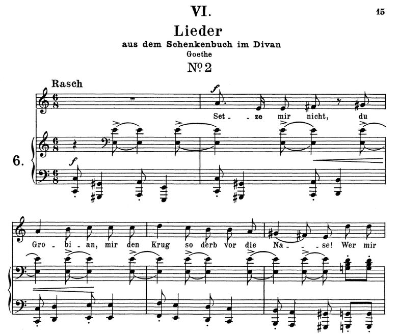 Lied II aus dem schenkenbuch im Divan Op.25 No.5, ...