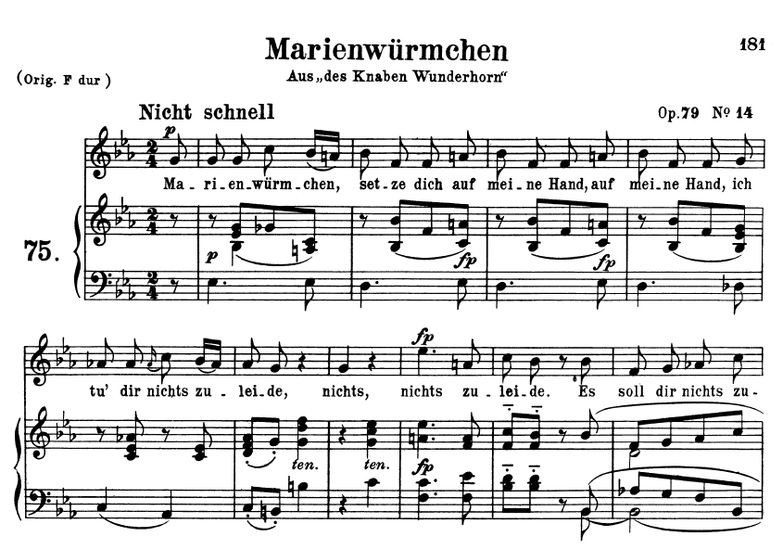 Marienwürmchen Op.79 No.14, Es-Dur, R.Schumann. Ba...