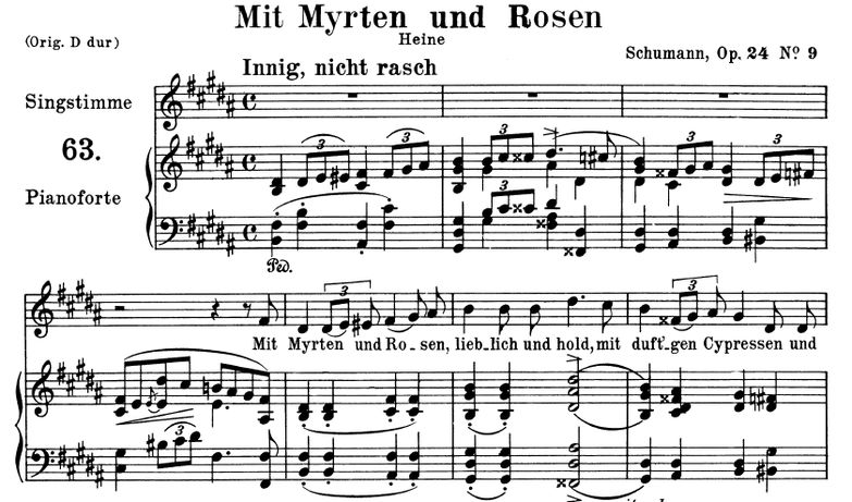 Mit Myrten und Rosen Op.24 No.9, H-Dur, R.Schumann...