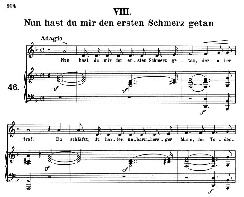 Nun hast du mir den ersten schmerz getan, Op.42 No...