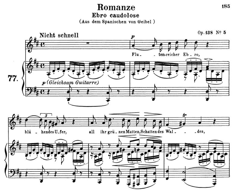 Romanze ebro caudolose Op. 138 No.5, D-Dur, R.Schu...