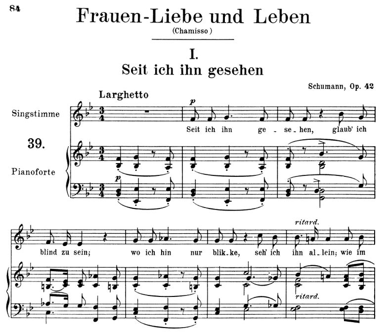 Seit ich ihn gesehen Op.42 No.1, B-Dur,  R.Schuman...